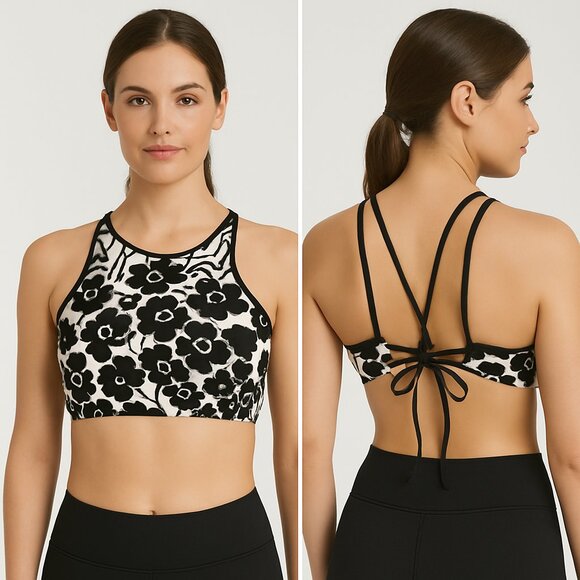 Hobie Other - Hobie Bikini Swim Top High Neck Halter Floral Sz M